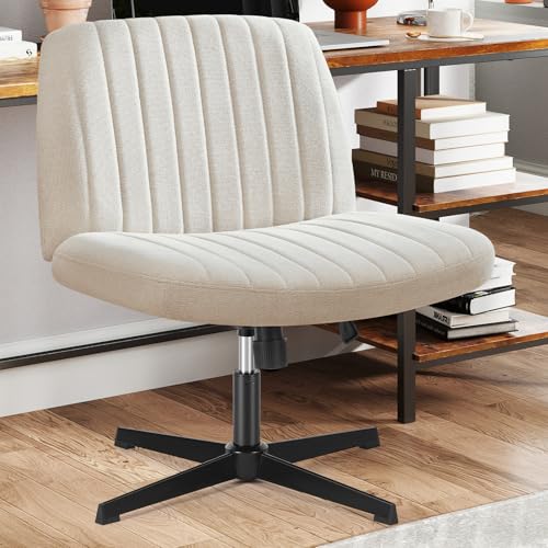 Sweetcrispy Criss Cross Chair Legged, Armless Office Swivel Desk Chair
