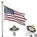 MegaBrand 25Ft / 20Ft Telescopic 16 Gauge Aluminum Flag Pole with Solar Lights (25 Ft)