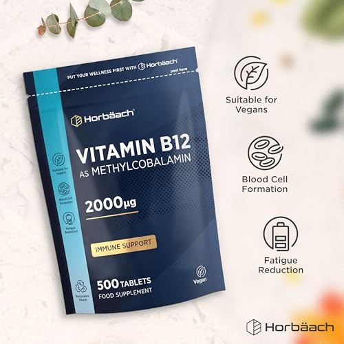 Vitamin B12 Tablets High Strength 2000mcg with Folic Acid | 400 Count | Vitamin B12 as Methylcobalamin | Vegan Supplement | by Horbaach - 4