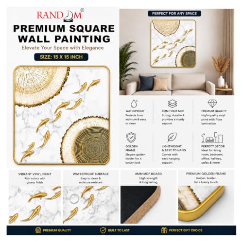 Image of RANDOM Premium Square Wall Painting Set of 2, 38 x 38 cm (Painting set of 2)