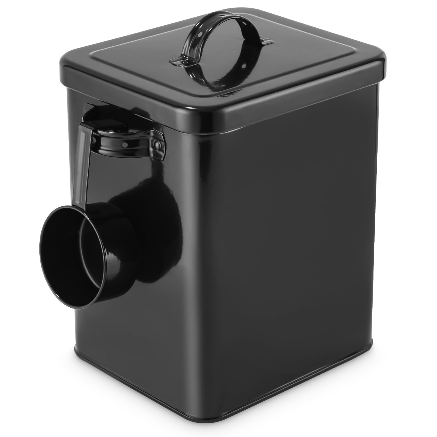 LIVIVO Wäschepulver-Dose Aus Metall – Luftdicht, Mit Messlöffel, Weiß/grau