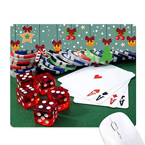 Tapis de souris poker en caoutchouc avec dés, grand format antidérapant pour le jeu sur PC