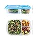 Yelocota Meal Prep Containers,Bento Lunch Box,Reusable 3-Compartment Easy Open Safe Plastic Divided Food Storage Container Boxes for Kids Children Adults,Microwave,Dishwasher and Freezer(6 Pcs)