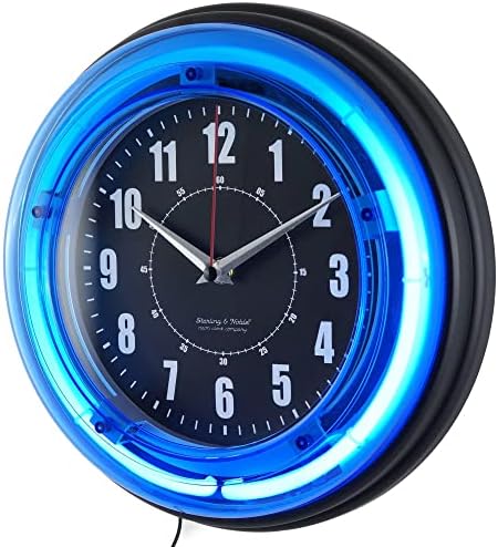 Sterling and Noble 11 Neon Wall Clock, Neon Blue by Sterling & Noble