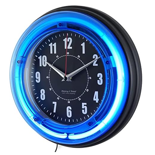 Sterling and Noble 11 Neon Wall Clock, Neon Blue by Sterling & Noble