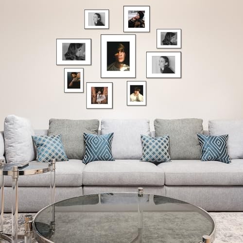 Golden State Art - 11x14 Aluminum Picture Frame - with Mat for 8x10 Photo or Without Mat for 11 x 14 Photo - Real Glass Cover - Simple and Elegant Decor for Wall Mounting - 1 Pack - Black - Image 5