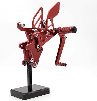 CNC R6 03-05 Motorcycle Adjustable Rearsets Foot Pegs Rear Set Footpeg Shift Pedal Compatible with YZF R6 R6S 2003 2004 2005 Red