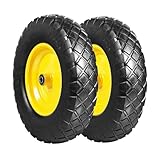 Jack Boss 16 Inch Soild Rubber Dolly Tire Wheels, 4.80/4.00-8' Flat Free...