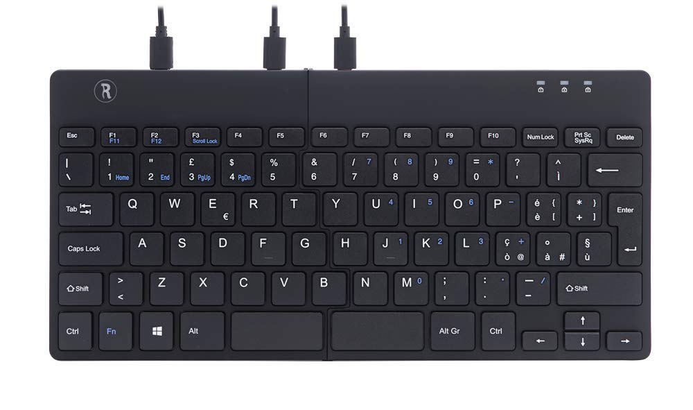 R-Go Tools R-Go Split Tastiera Ergonomico, QWERTY (IT), nero, cablata