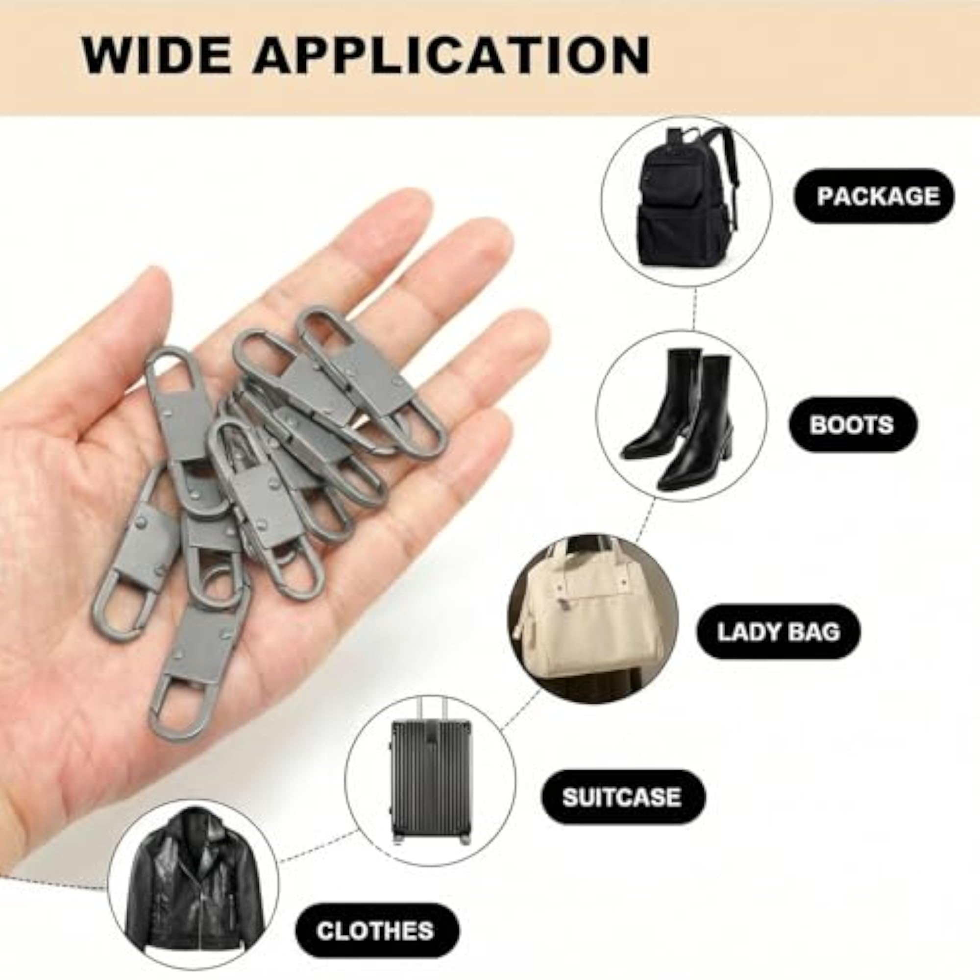 10 Pcs Anti-Theft Zipper Lock Clips Set