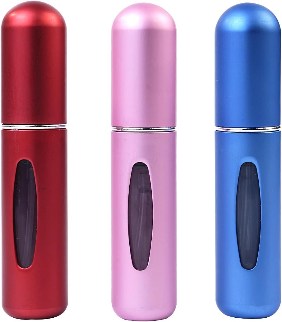 Laroal 5 ml parfumflesje met bodemvulling, zelfpompende spuitfles, mini-reisparfumfles van glas, aluminium verstuiver, parfumsubflesje, draagbaar en modieus