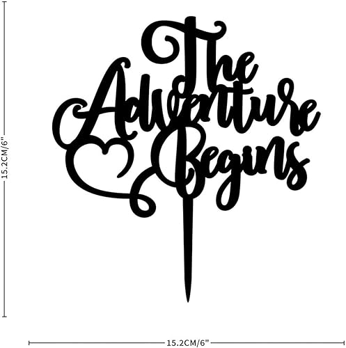 Miniatura 2 de The Adventure Begins - Decoración para tarta, corona de eucalipto, corona de hojas para tartas, anillo de diamantes blancos con temática de amor,