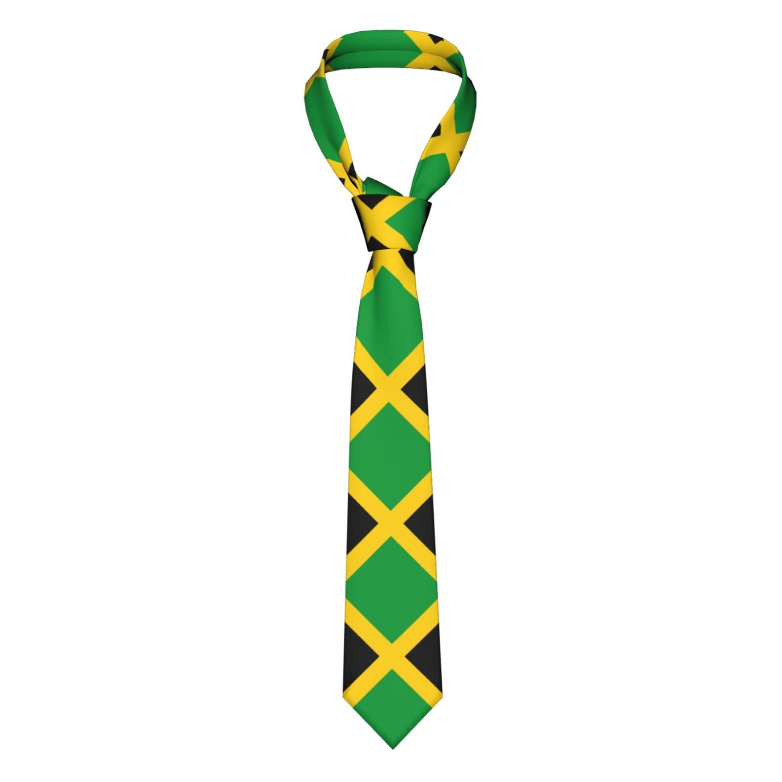 Gambo Men'S Tie Funny Neckties Jamaican-Flag-Pride Mens Tie Party Business Neckties Soft Ties