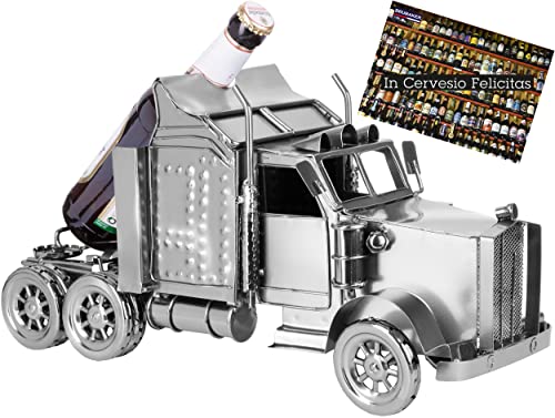 BRUBAKER Porte-bouteille de Bière décoratif - Sculpture en Métal - Idée cadeau - Camion Truck