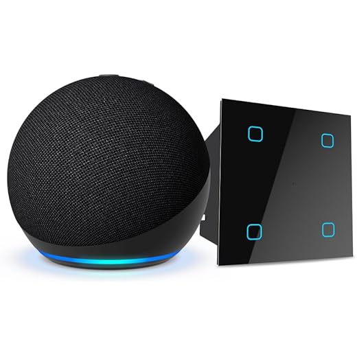 Amazon Echo Dot 5th Gen Black Combo with HomeMate Wi Fi Sm