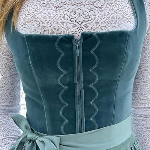 Robe Oktoberfest confortable et tablier de soubrette midi sans doublure chaude