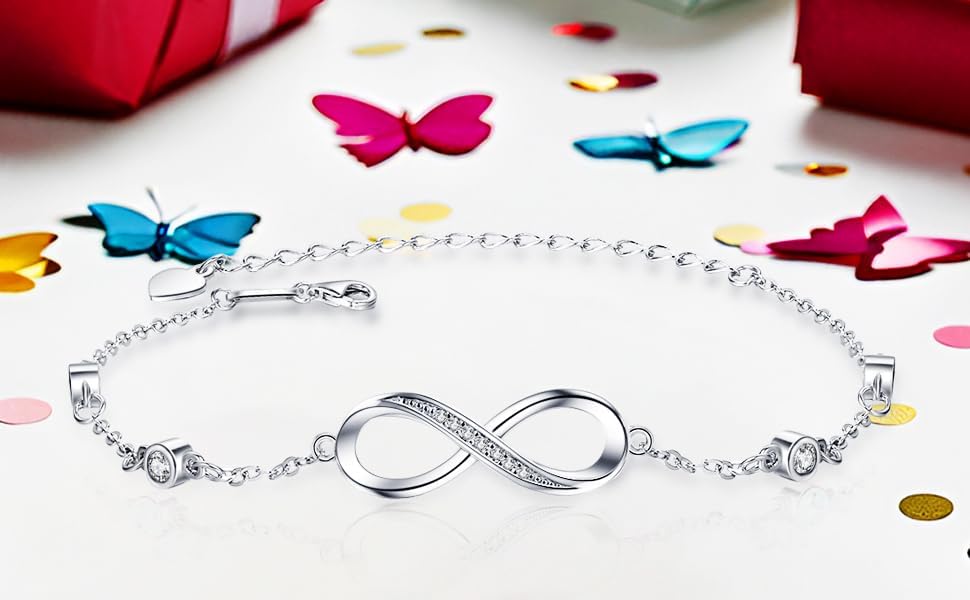 925 Sterling Silver Infinity Ankle Bracelet for Women,Endless Love Symbol Anklet in Classic Design,Gifts for Women Birthday,Holiday - Image 7