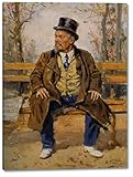 Portrait of a Man Sitting on a Park Bench by Vladimir Egorovich Makovsky - 12' x 16' Gallery Wrap Canvas Art Print - Ready to Hang