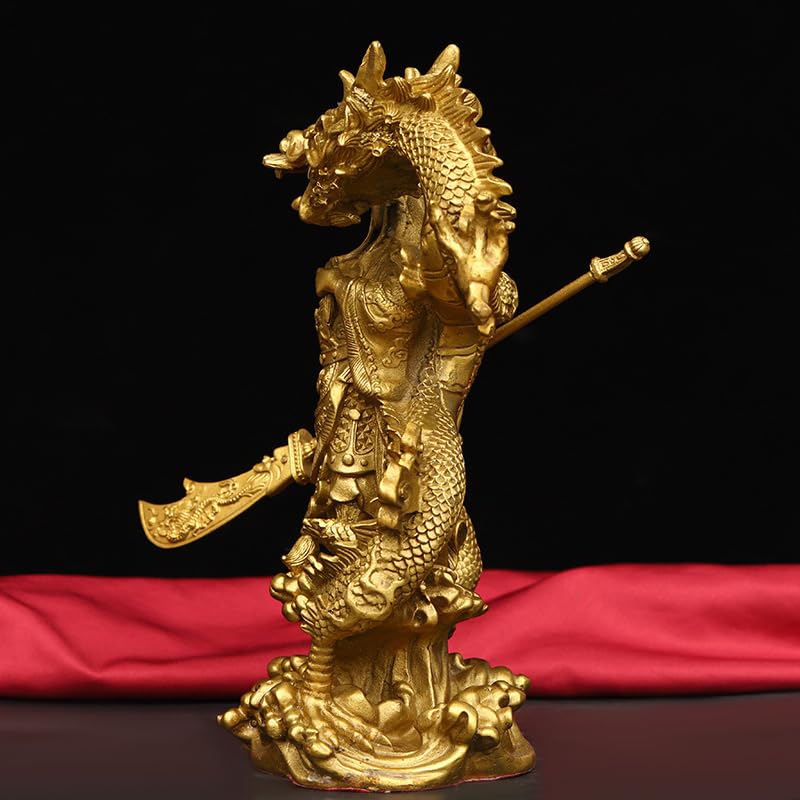 Posąg Buddy do wnętrz kult posągi Buddy Dom Mosiężna statua Guan Gong Ozdoby Bóg bogactwa Guan Yu Figurka Feng Shui rzeźba medytująca statua Buddy Statua Rzeźba
