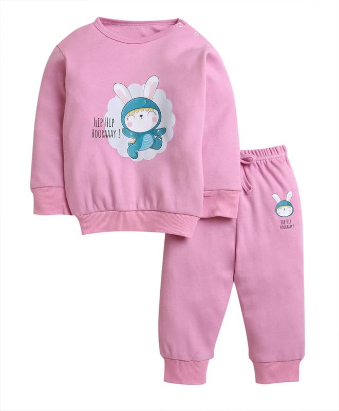 bumzee Grey Melange Girl Full Sleeves Cotton T-Shirt & Jogger Set (Peb10000)-picture-41