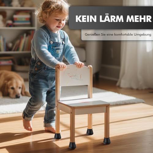 shinfly Stuhlbeinkappen Rund 24 Stück, Schutzkappen für Stuhlbeine, Silikon Stuhlbeinschoner für Stühle & Bodenschutz, Filzgleiter für Schräge Stuhlbeine, Geräuscharm【Schwarz Fit:14-20mm】