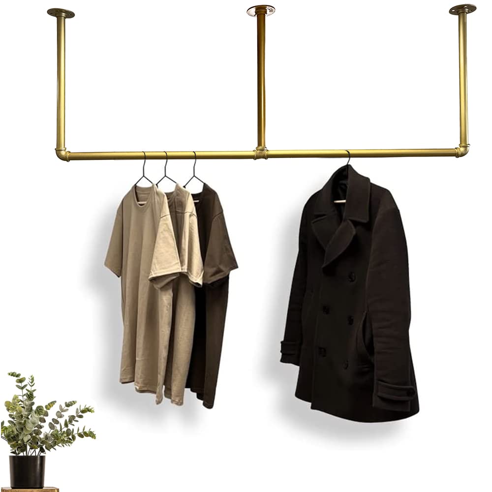 RSR Hangers Kledingstang garderobe industrieel design voor plafond | breedte 100 cm x hoogte 30 cm | plafond garderobe | garderobestang | kleedkamer | slaapkamer | hal | inloopkast RSR Hangers Kledingstang garderobe industrieel design voor plafond | breedte 100 cm x hoogte 30 cm | plafond garderobe | garderobestang | kleedkamer | slaapkamer | hal | inloopkast