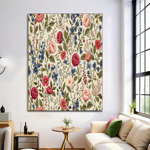 Impression d'art sur toile décoration murale salon fleurs 70x100
