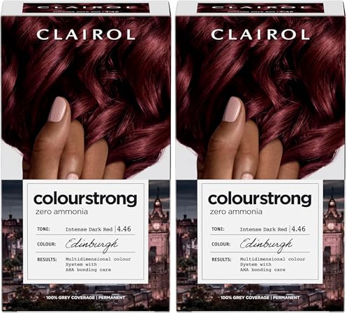 Image of Clairol Colour Strong Permanent Hair Dye - 4.46 Intense Dark Red (Pack of 2)