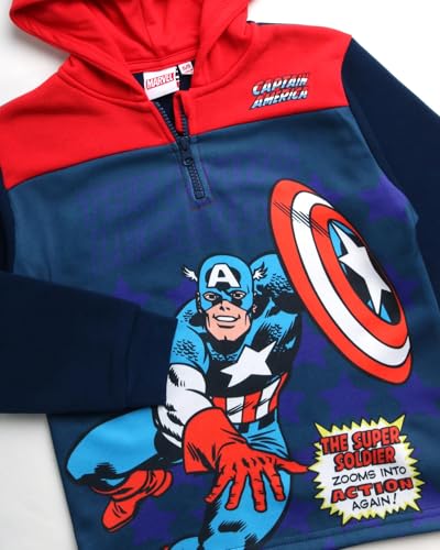 Image of Marvel Toddler Boys Quarter Zip Hoodie Fleece Graphic Pullover Hoodies