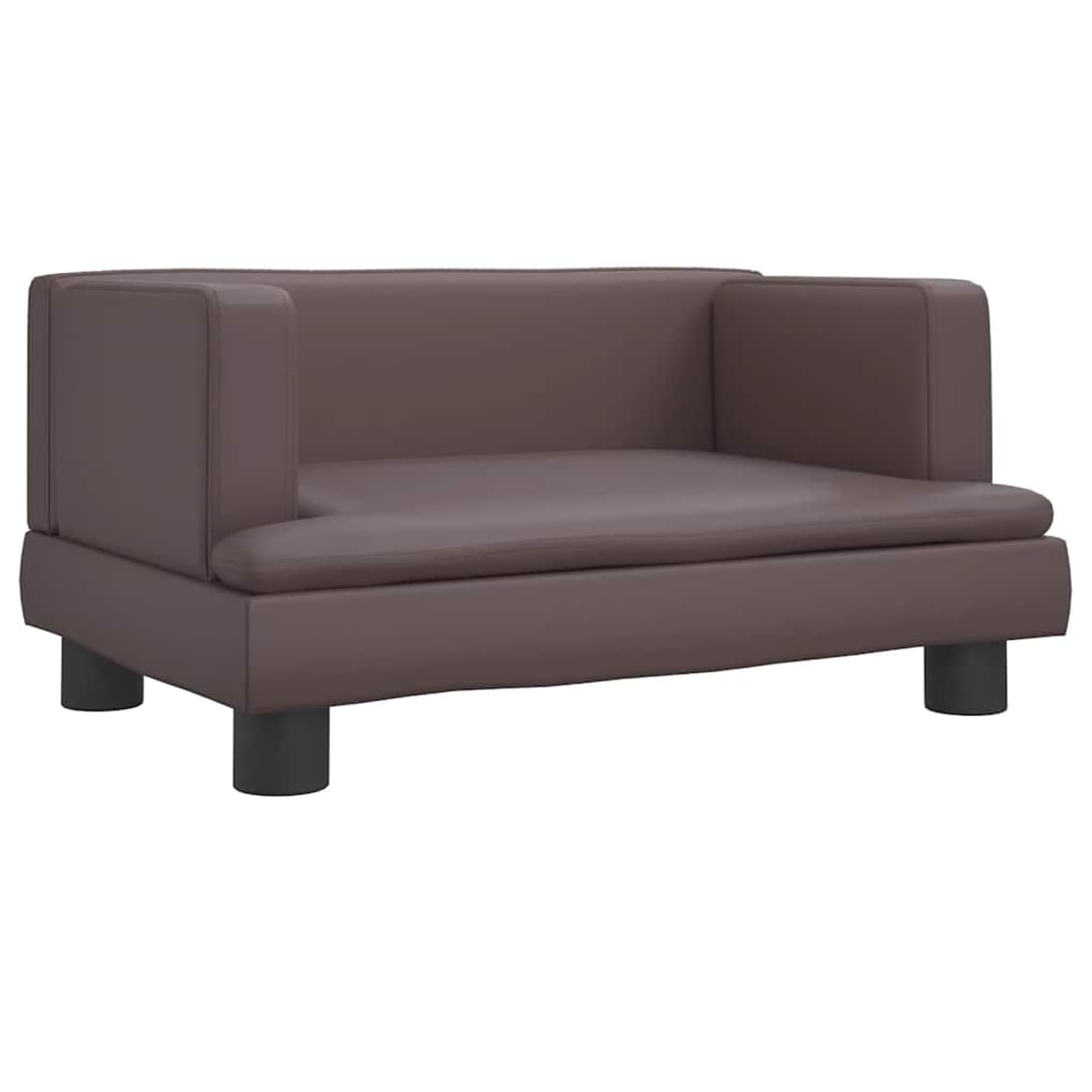 Hundebett Braun 60x40x30 cm Kunstleder Kiefernholzrahmen | Wasserdichter Kunstlederbezug, stabiler Kiefernholzrahmen, 50 kg Tragkraft, leicht zu reinigen