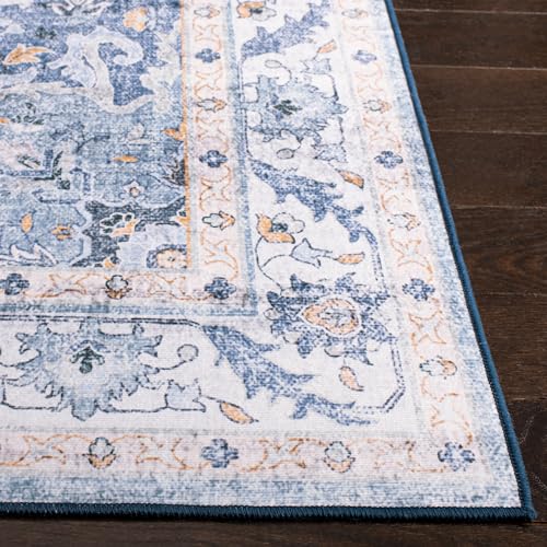 Tapete rectangular 10' x 14' azul claro y azul miniatura 4