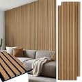 LARWORKS Wood Slat Wall Panels 2 Pack 106" x 23.6", Acoustic Wooden Panel for Wall, Soundproof 3D Fluted Panels for Interior Wall Decor, Living Room, Bedroom - Teak (Cover Approx.35 sq.ft)