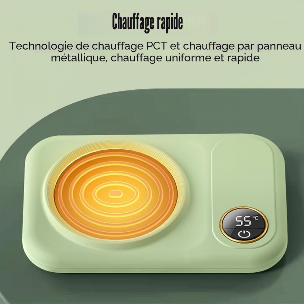 Chauffe-Tasse a Café,Tapis Chauffant Électrique USB 10 W avec Arrêt Automatique de 8 Heures et 3 Réglages de Température pour Bureau,Maison,Bureau,Chauffage du Café,Thé,l'eau,Lait,Boissons