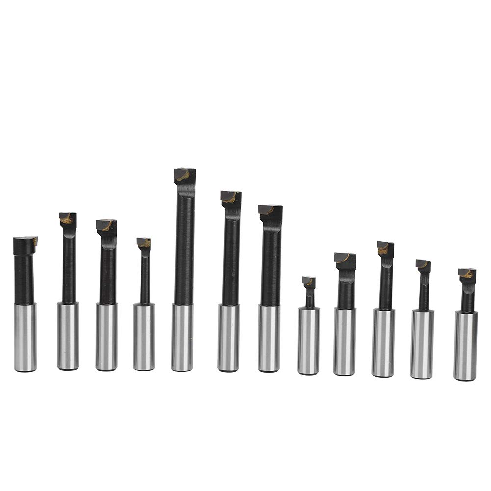 Jeu de têtes d'alésage Kits d'outils de fraisage CNC 40CR haute dureté 75 mm pour aléseuse horizontale avec 12 fraises à aléser et boîte de rangement (NT30-F1-18-12PCS)
