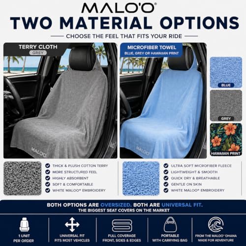 Housse de siège de voiture imperméable Malo'o en tissu éponge format géant unique