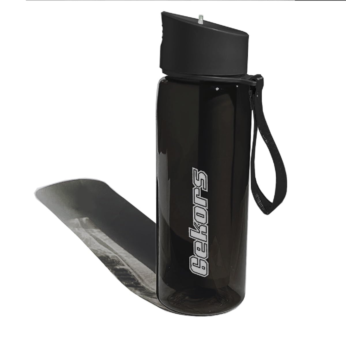 Bouteille filtrante à eau 650 ml noire gourde purification 4 étapes