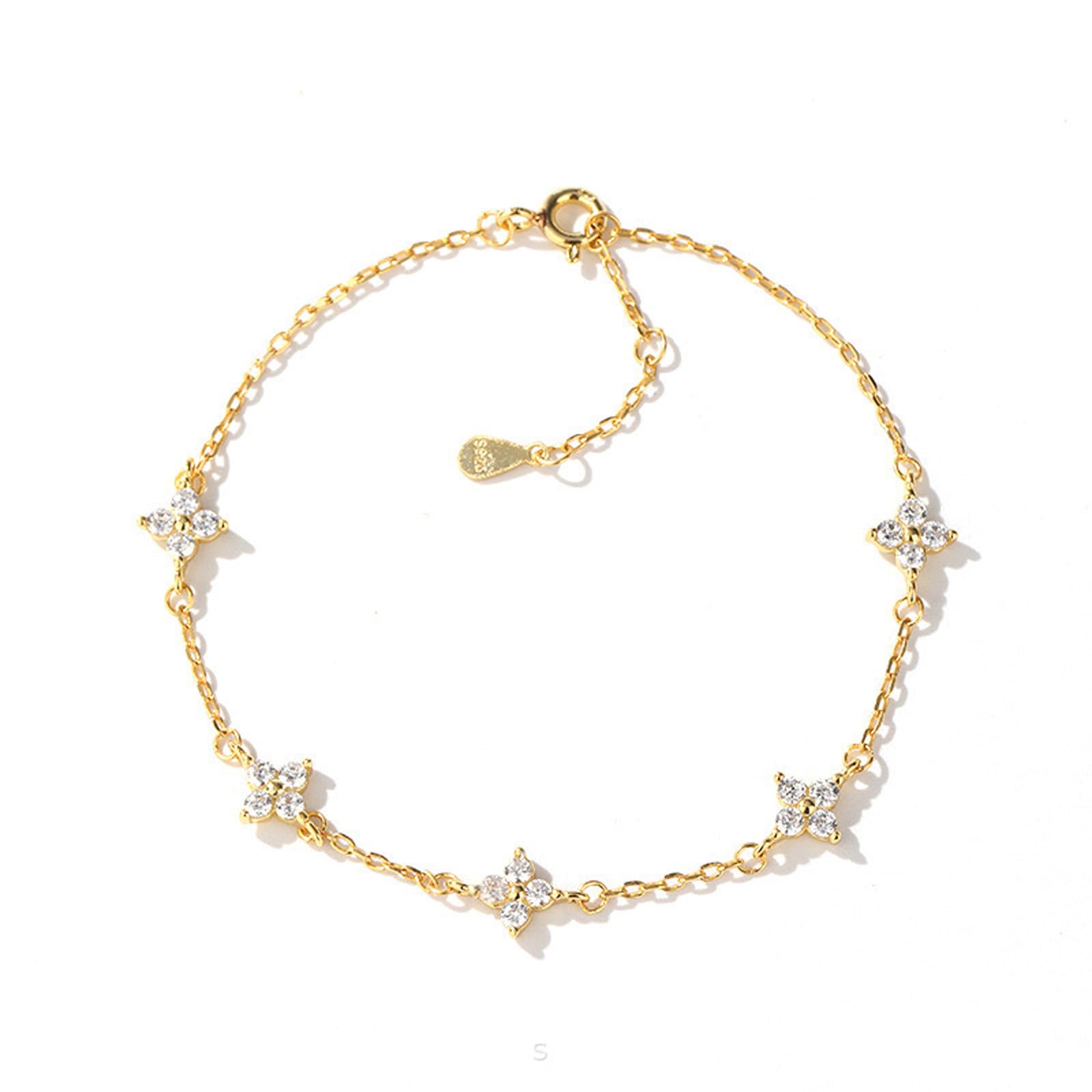 Braccialetto Donna Bracciale Floreale Regolabile da - Accessorio Semplice, Elegante E Versatile-Giallo