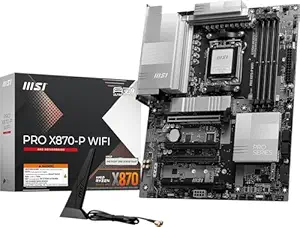 MSI PRO X870-P WiFi ProSeries Motherboard (AMD Ryzen 9000/8000/7000 Series Processors, AM5, DDR5, PCIe 5.0, M.2 Gen5, SATA 6Gb/s, USB 40Gbps, HDMI/DP, Wi-Fi 7, Bluetooth 5.4, 5Gbps LAN, ATX)