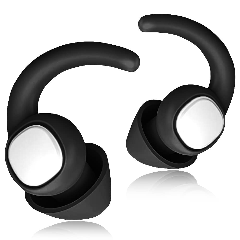 Nozibye Ear Plugs for Sleeping, Super Soft Silicone Reusable Earplugs for Noise Cancelling for Sleeping musicia Sound Blocking Noise Reduction Hearing Protection for Snoring Black