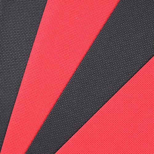 Image of KCS 4 /6 pc of 12 inch x 18 inch(30cmx45cm) 18CT Counted Cotton Aida Cloth Cross Stitch Fabric (4 pc, Red+Black)
