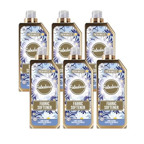 Fabulosa Fragranced Laundry Fabric Softener, Clothes Softener and Freshener, Long Lasting Fragrance, Fabric Care, Perfect Laundry Partner, 198 Washes, 6 Pack, Fresh Breeze