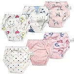 FLYISH DIRECT Baby Training Pants Potty Training Pants Toddler Potty Training Underwear for Toilet Training Underwear, 6 Packs, Age 2, Pink