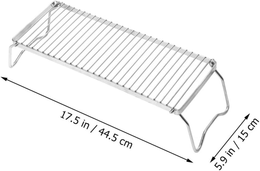 Stainless Steel Burner Bracket Compact Folding Barbecue Rack for Camping Flat Grill Accessory