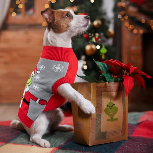 FWLWTWSS Weihnachten Hundepullover, Winter Warmer hundepulli Sweater mit Rollkragen, Geschenke für kleine und mittelgroße Hunde（L）