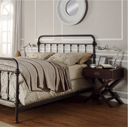 Giselle Antique Dark Bronze Graceful Lines Victorian Iron Metal Bed (Full Size) #TOP4