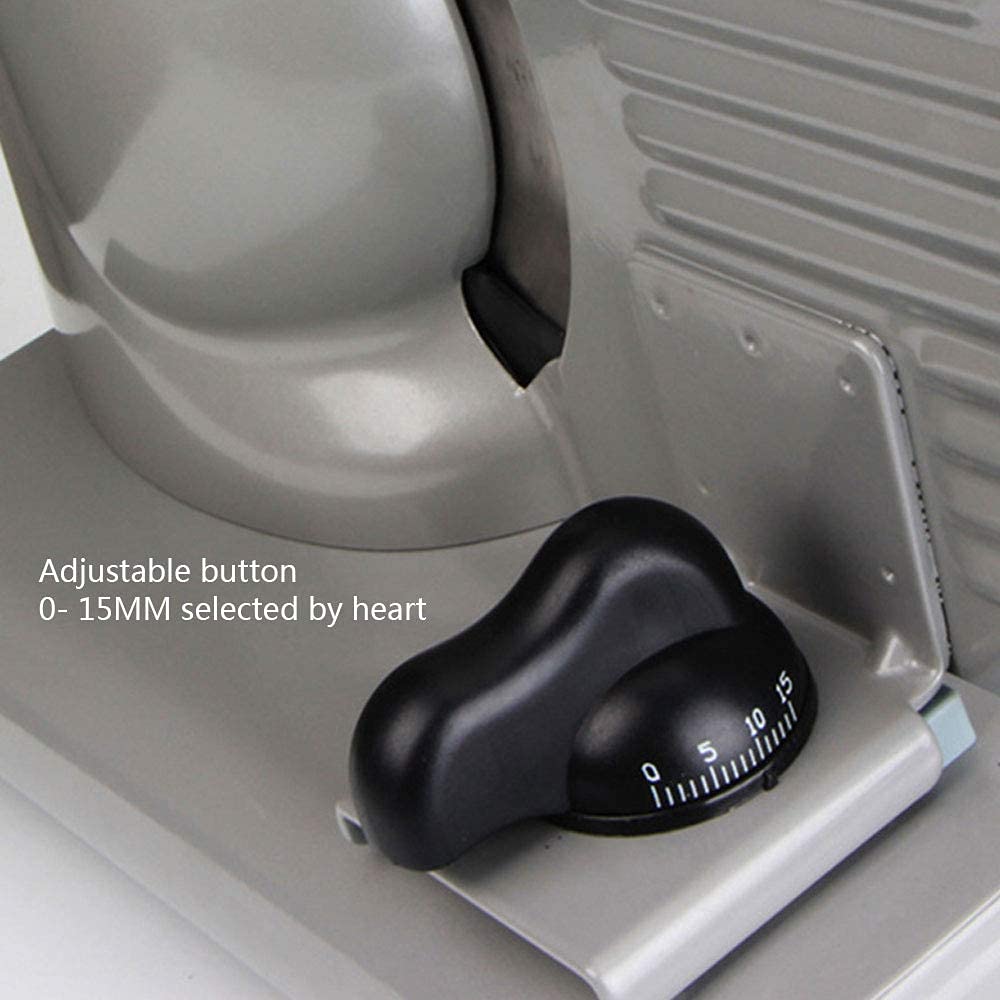 Affettatrice per carne, Affettatrice per carne per uso domestico Affettatrice elettrica per alimenti professionale da cucina con trasmissione ad ingranaggi Motore ad alta coppia e raffreddamento ad