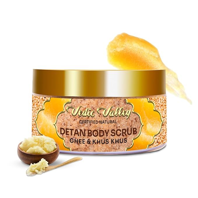 Vedic Valley Vegan Detan Jasmine Scrub with Organic Actives | Tan & Black Head Removal | Removes Dirt & Dead Skin from Neck, Knees, Elbows & Arms | Skin Brightening & Exfoliating Scrub For Men & Women | 250 gm-image-11