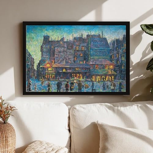 Toile Paris Rue Animée Maximilien Luce pour sublimer un mur blanc vide - 7