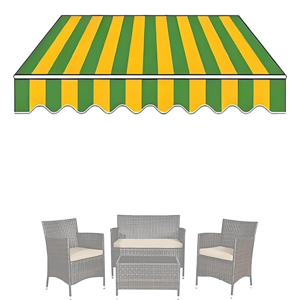 Toldo retráctil cubierta de tela de repuesto para exteriores protección UV 5x4m