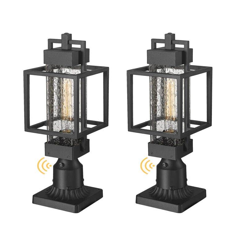 Dusk to Dawn Outdoor Post Light Fixtures,Outdoor Post Lantern with 3-Inch Pier Mount Base,Waterproof Die Cast Aluminum,Lamp Posts Outdoor Lighting for Garage Yard Garden Driveway Home Lawn Walkway